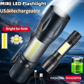 4PC High Power Rechargeable LED Flashlight Mini Zoom Torch Outdoor Camping-TI00785-Veeddydropshipping